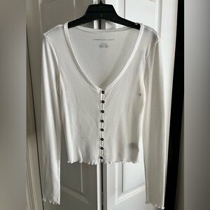 American Eagle white Henley tee.  Size small